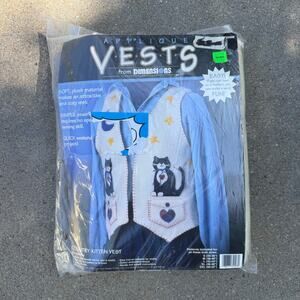 Vintage 90s Country Kitten Vest Craft Kit Cozy Cats Felt New in Package